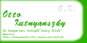 otto kutnyanszky business card